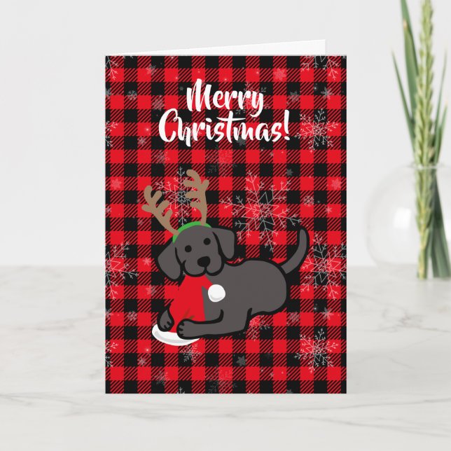 Dibujo animado negro del navidad de Labrador y de (Anverso)