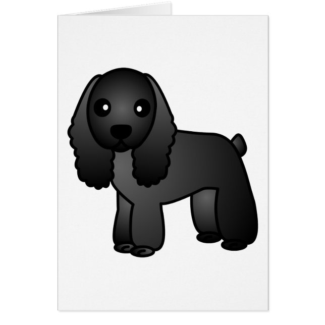 Dibujo animado negro lindo de cocker spaniel (Frente)