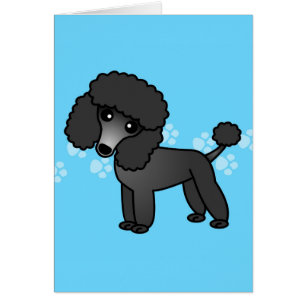 Dibujo animado negro lindo del caniche