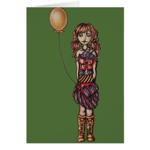 Dibujo animado punky lindo del chica que sostiene