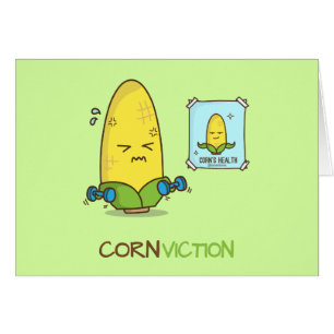 Dibujo animado punny del entrenamiento del maíz d
