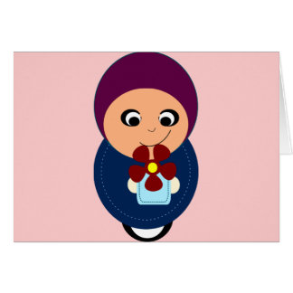 Dibujo animado púrpura del hijabi del hijab del