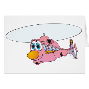 Dibujo animado rosado del helicóptero