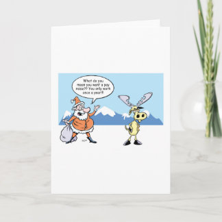 Dibujo animado Santa del navidad y reno en huelga