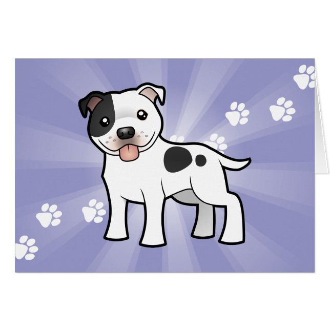 Dibujo animado Staffordshire bull terrier (Anverso (Horizontal))