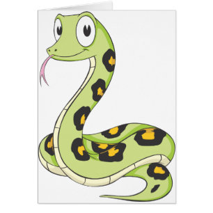 Dibujo animado verde lindo de la serpiente del