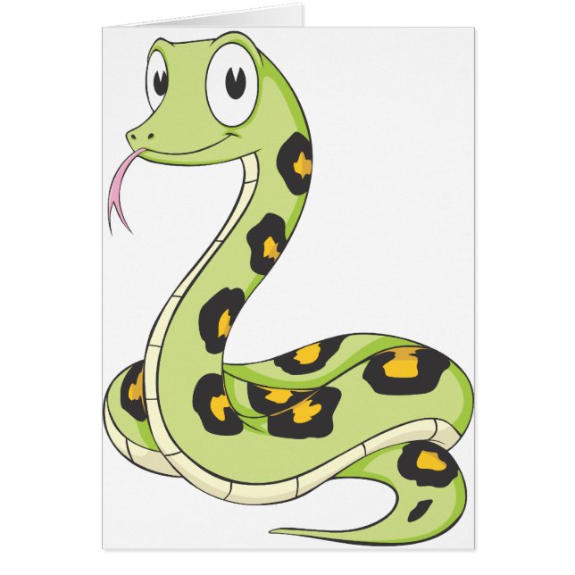 Dibujo animado verde lindo de la serpiente del (Frente)