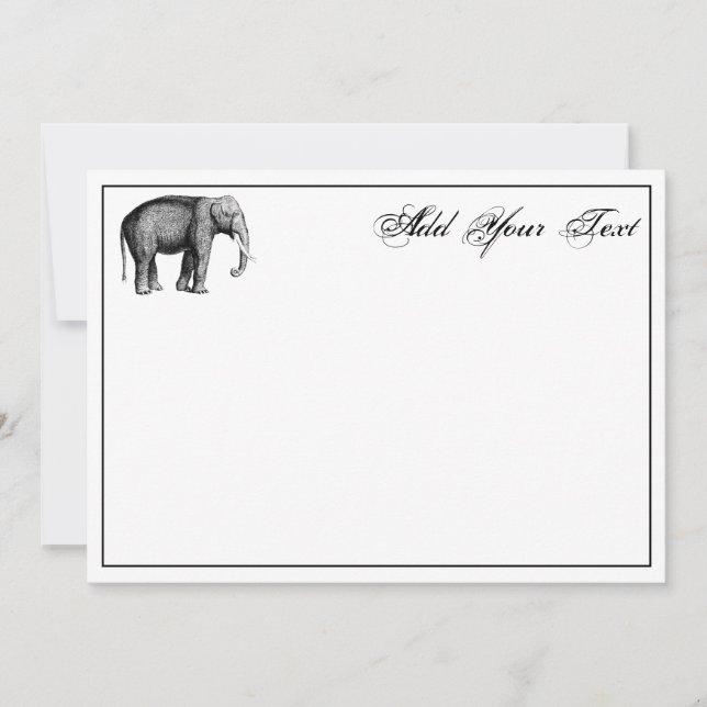 Dibujo Antiguo de Elefante (Anverso)