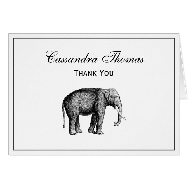 Dibujo Antiguo de Elefante (Anverso (Horizontal))