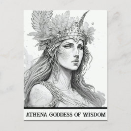 Dibujo Art Athena Diosa de la sabiduría postal