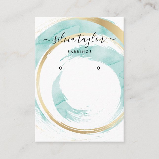 Dibujo caligráfico Tarjeta de visualización Earrin (Anverso)