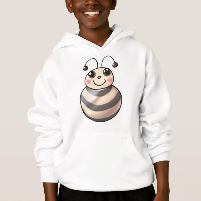 Dibujo de abeja sonriente, abeja de dibujos animad (Anverso)