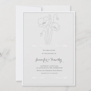 Dibujo de amapola con invitación a bodas