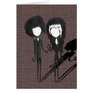 Dibujo de arte alternativo de chica y chico gótico
