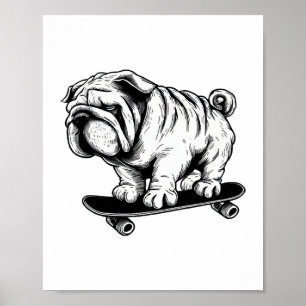 Dibujo de arte callejero del perro de pug
