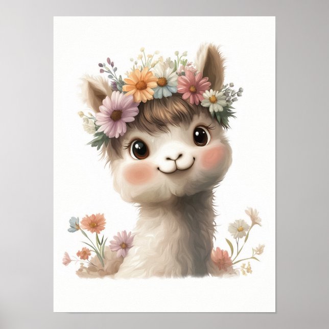 Dibujo de arte chica de Alpaca Bebé (Frente)