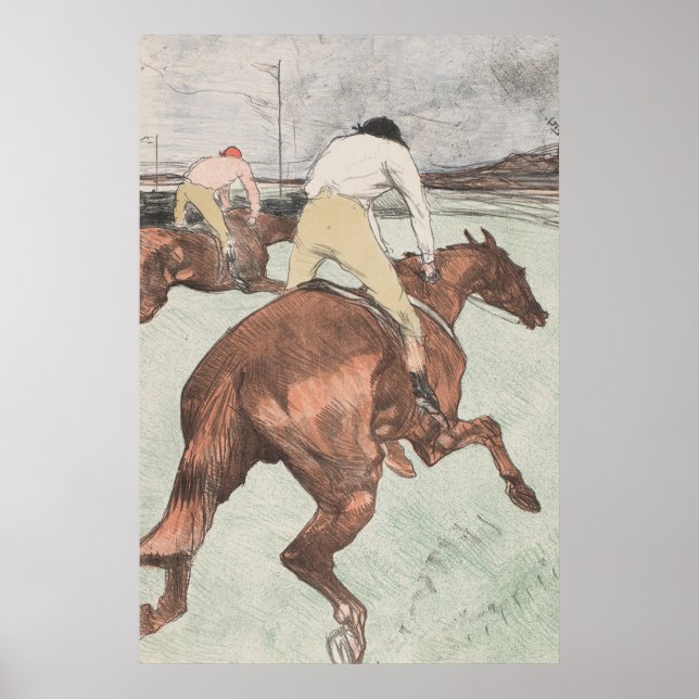 Dibujo de arte de boceto de carrera de caballos vi (Frente)