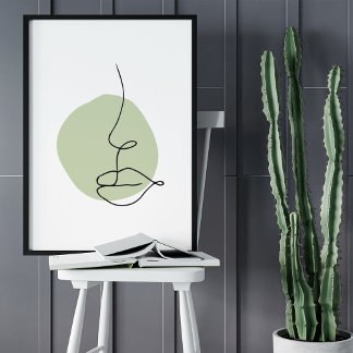 Dibujo de arte de la línea de retrato facial minim