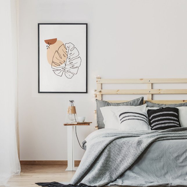 Dibujo de arte de la línea de retrato facial minim (Minimalist Abstract Face Portrait Line Art Drawing Poster)