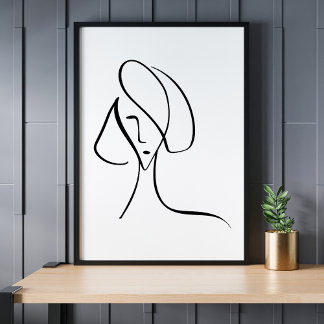 Dibujo de arte de la línea facial Minimalista mode
