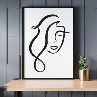 Dibujo de arte de la línea facial Minimalista mode