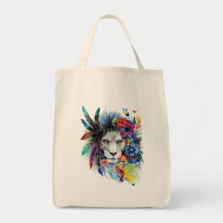Dibujo de arte de león Bolsa de Tote