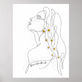 Dibujo de arte de línea de mujer - Bloom donde est