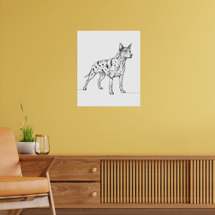 Dibujo de arte de línea de perro moderno minimalis