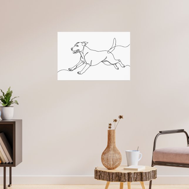 Dibujo de arte de línea de perro moderno minimalis (Salón 3)