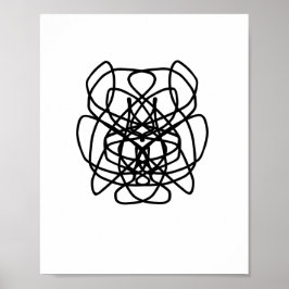 Dibujo de arte de líneas abstractas angry dog