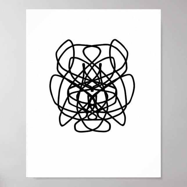 Dibujo de arte de líneas abstractas angry dog (Frente)