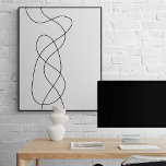 Dibujo de arte de líneas abstractas Minimalistas m<br><div class="desc">Dibujo de líneas abstractas simple y elegante en blanco y negro.</div>