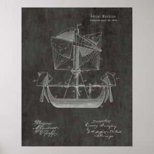 Dibujo de arte de patentes de aeronaves de 1879