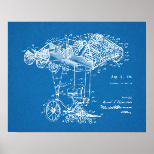 Dibujo de arte de patentes de aviones de bicicleta