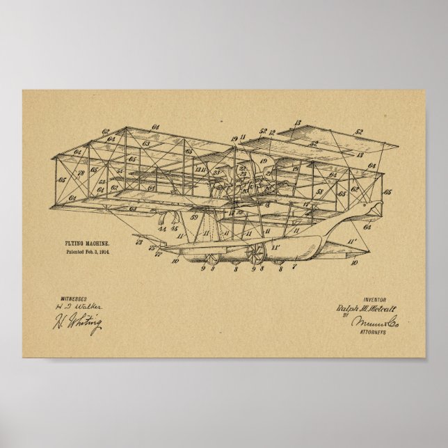 Dibujo de arte de patentes de aviones de la máquin (Frente)