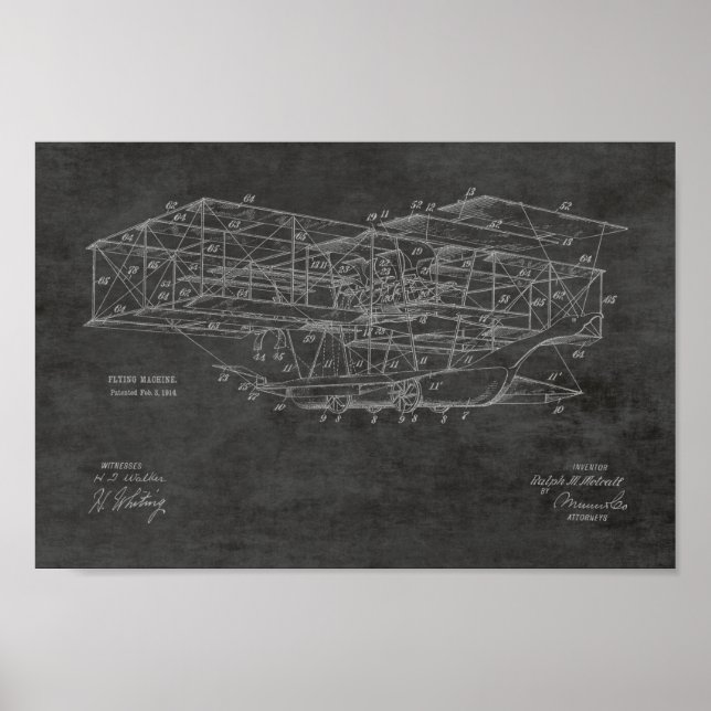 Dibujo de arte de patentes de aviones de la máquin (Frente)