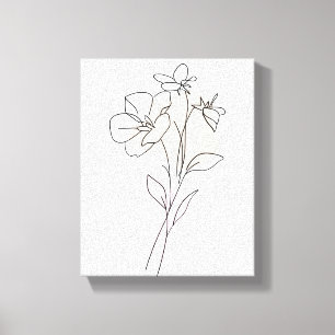Dibujo de arte lineal Flores Impresión sencilla de