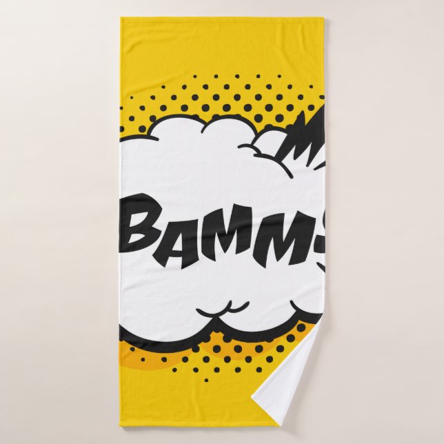 Dibujo de burbuja de discursos de arte pop con tex (Toalla de baño)