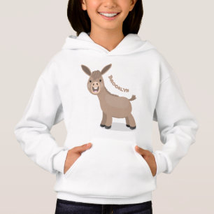Dibujo de burro en miniatura feliz y lindo estilo 