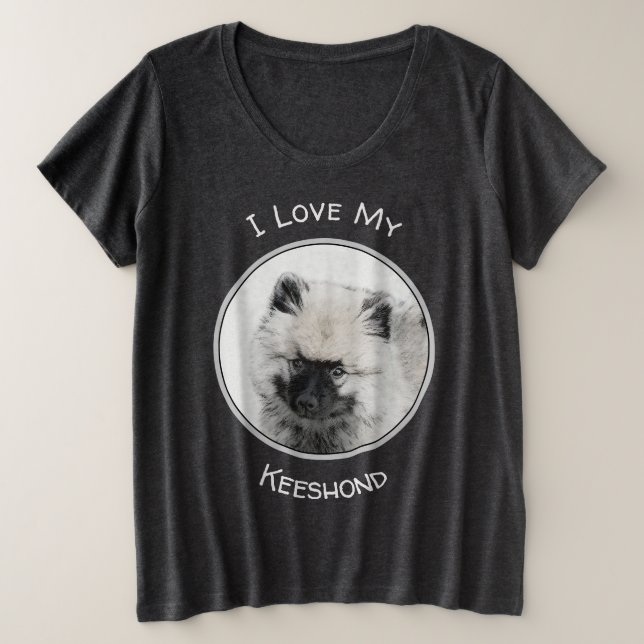 Dibujo de cachorro Keeshond - Arte de perro origin (Anverso del diseño)