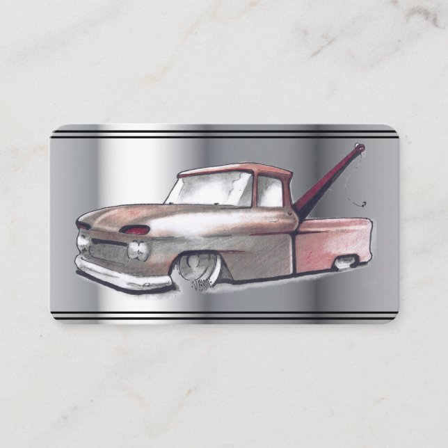 Dibujo de camión de remolque Tarjeta de negocios a (Anverso)