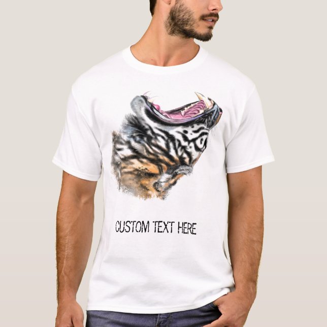Dibujo de camiseta tigre - Su texto (Anverso)