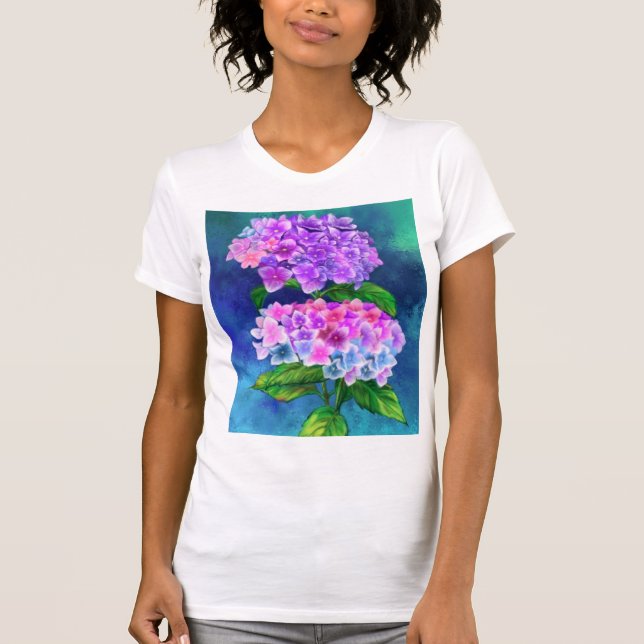 Dibujo de camisetas de las flores de Hydrangea (Anverso)