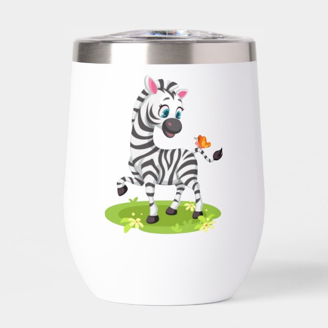 Dibujo de cebra bebé con mariposa-23960 (Frente)