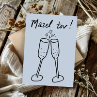 Dibujo de Champagne de Boda Mazel Tov Aclamaciones
