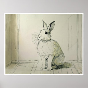 Dibujo de conejo mascota - Impresión artística