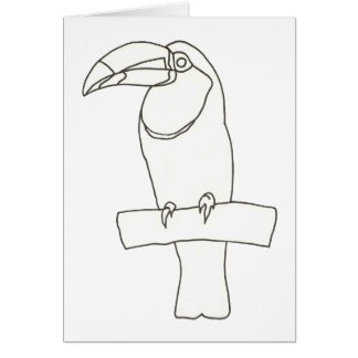 Dibujo de contorno de un pájaro táctil en tarjetas