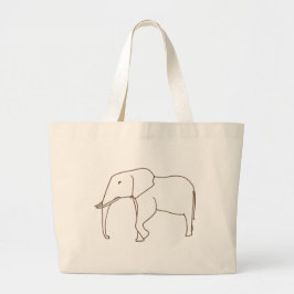 Dibujo de dibujo de esquema - Elefante, bolsas de 