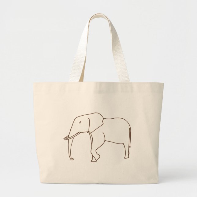 Dibujo de dibujo de esquema - Elefante, bolsas de  (Frente)