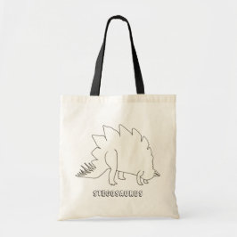 Dibujo de dibujo de esquema - Stegosaurus, bolsas 
